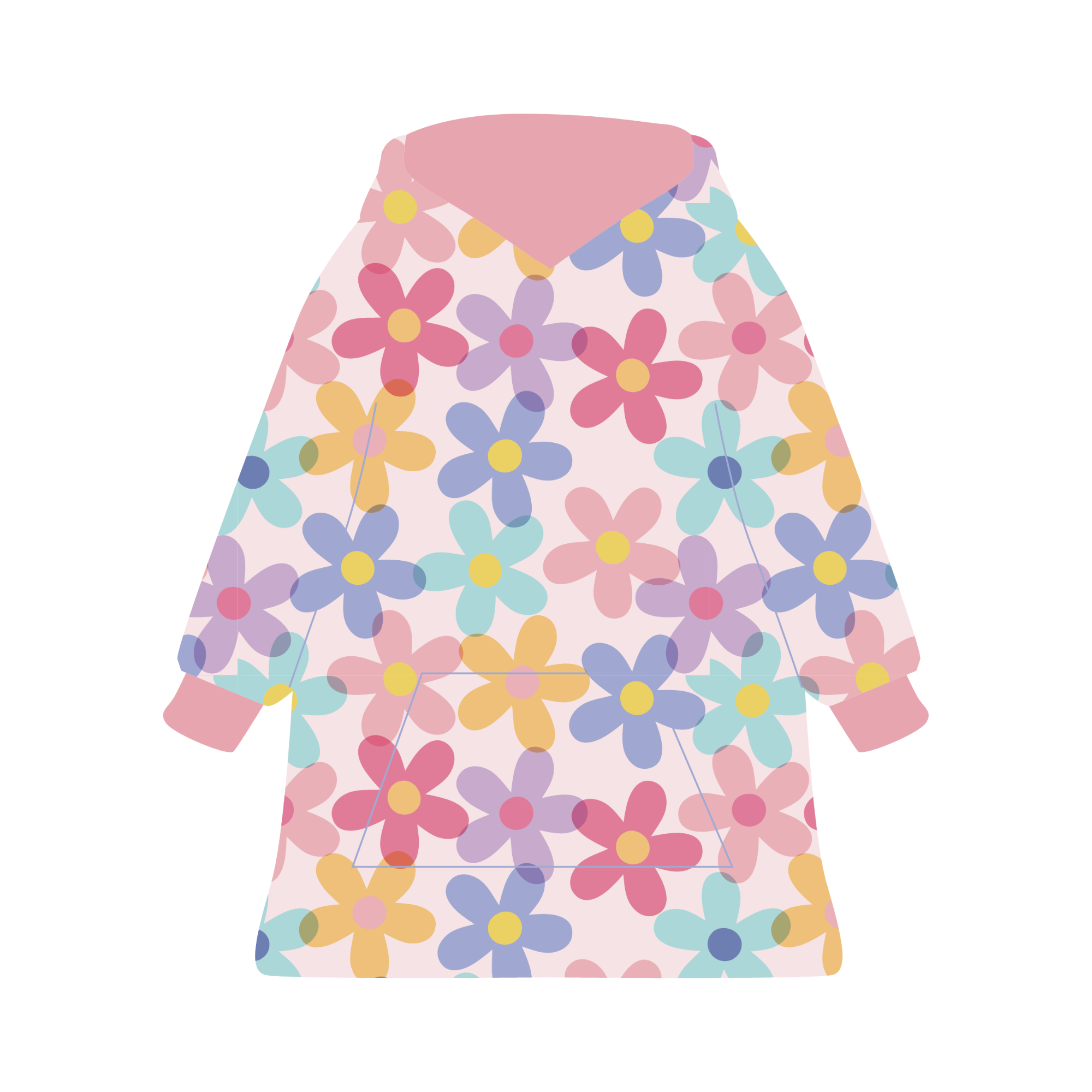 Tween Hooded Blanket - Coloured Daisy